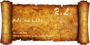 Róka Lili névjegykártya